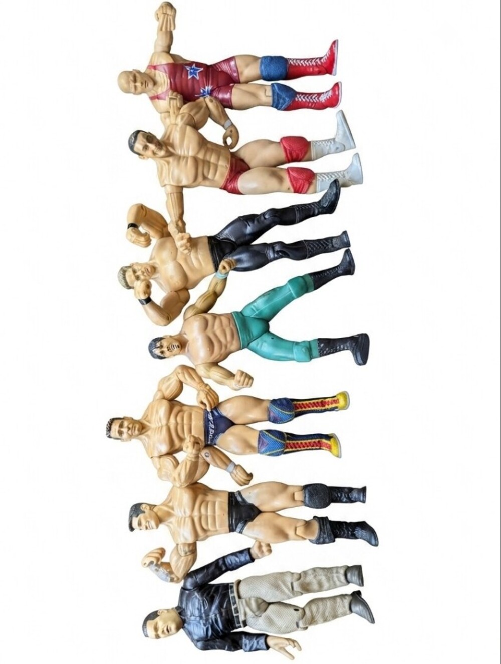 7 Vintage 1998-2002 WWE Wrestling Figurines Lot (Jakks Pacific) Loose, As Is
